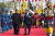 문재인 대통령과 북한 김정은 국무위원장이 27일 오전 판문점 광장 공식환형식장으로 향하고 있다. 김상선 기자