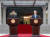 문재인 대통령과 김정은 북한 국무위원장이 27일 오후 판문점 평화의 집 앞에서 &#39;4.27 판문점 선언&#39;을 하고 있다. 김상선 기자