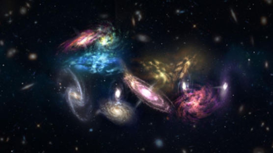 우주 끝에서 포착된 은하 14개 충돌 장면 