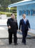 문재인 대통령과 김정은 국무위원장이 군사분계선에서 처음 만나고 있다. 판문점=김상선 기자