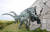 해남 우항리 공룡화석지 내 공룡박물관 한쪽 외벽의 공룡 조형물. 프리랜서 장정필