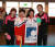 3일 스웨덴 할름스타드에서 열린 ITTF 재단 창립 기념회에서 깜짝 시범경기를 펼친 한국 서효원-북한 김남해-북한 최현화-한국 양하은(왼쪽부터). [사진 대한탁구협회]
