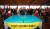 3일 스웨덴 할름스타드에서 열린 국제탁구연맹 재단 창립 기념회에서 합동 이벤트 경기를 치르는 남북한 여자 탁구 선수들. [사진 대한탁구협회]