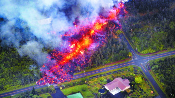 [사진] 하와이 주택가 땅이 쩍 … 600m 갈라진 틈서 용암 콸콸