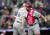 밀워키 브루어스 포수 매니 피나 (오른쪽)가 13 일 덴버에서 열린 콜로라도 로키스의 경기에 출전해 분홍색 보호대를 선보이고 있다. [AP=연합뉴스]