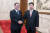 박태성(왼쪽) 북한 노동당 중앙위 부위원장과 쑹타오(오른쪽) 중국 중앙대외연락부 부장이 16일 베이징에서 회견에 앞서 악수하고 있다. [사진 중련부 캡처]