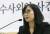 안미현 검사가 15일 서울 서초동 변호사 교육문화관에서 강원랜드 수사외압 사건 수사에 관한 기자회견을 하고 있다. 오종택 기자