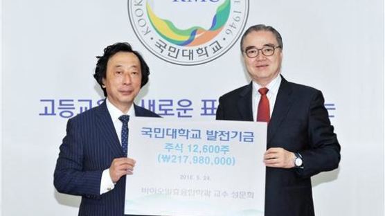“바이오벤처 창업 응원” 국민대 성문희 교수, 주식 1만2600주 기증