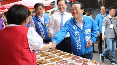 “울산 경제 살릴 송철호 밀 것” “초보운전 안 돼, 김기현 적임”