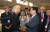 이스라엘 국가조찬기도회에서 이영훈 목사(오른쪽)가 앤 그레이엄 목사를 만나서 대화를 나누고 있다. [사진 여의도순복음교회]