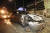 7일 오후 서울 광화문 주한미국대사관 앞에서 대사관 출입문으로 돌진한 차량이 경찰 견인차량에 의해 도로쪽으로 옮겨져 있다. [연합뉴스]