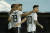 리오넬 메시(맨 오른쪽)가 득점 직후 동료 공격수 세르히오 아구에로(가운데), 에두아르도 실바와 기쁨을 나누고 있다. [AP=연합뉴스] 