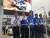 전해철 더불어민주당 의원(사진 왼쪽에서 두번째)이 10일 오후 제천을 방문해 이후삼 민주당 제천·단양 국회의원 후보(사진 맨 왼쪽)의 지원유세에 나섰다. [사진 이후삼 후보 캠프 제공]