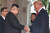 12일 싱가포르에 열린 김정은 북한 국무위원장과 도널드 트럼프 미국 대통령 간 사상 첫 북미 정상회담에 앞서 두 정상이 악수하고 있다. [AFP=연합뉴스] 