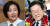 박영선 더불어민주당 공동선대위원장(왼쪽)과 이재명 경기지사 당선인(오른쪽). 김상선, 김경록 기자