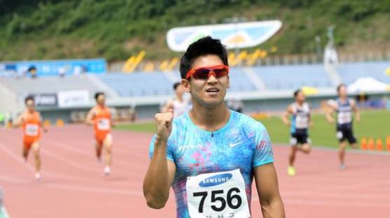 '한국 기록과는 0.18초'... 김국영, 코리아오픈육상 100m 10초25