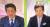 16일 아베 신조 총리(왼쪽)가 니혼TV ‘웨이크 업’에 나와 사회자 신보 지로와 대화하고 있다. [니혼TV 캡처]