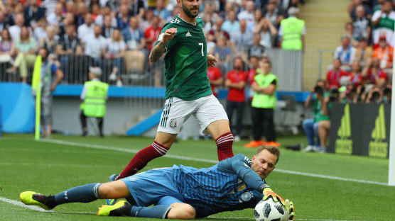 강한 멕시코, 랭킹 1위 독일 잡았다…1대0 승리