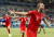 19일 열린 러시아 월드컵 G조 조별리그 1차전 튀니지전에서 골을 넣고 환호하는 잉글랜드 공격수 해리 케인. [EPA=연합뉴스]
