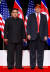 지난 12일 김정은 위원장과 트럼프 대통령 싱가포르 정상회담 당시 기념촬영[AFP=연합뉴스]