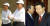 2003년 4월 17일 오후 청남대를 방문한 노무현 전 대통령과 김종필 당시 자민련 총재가 골프 라운딩에서 티샷을 바라보고 있는 모습(왼쪽)과 2003년 10월 13일 노무현 전 대통령과 김 전 총리가 국회의장실 앞에서 스치던 모습. [연합뉴스]