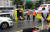 2일 오전 광주 북구 운암동에서 응급환자를 싣고 달리던 119 구급차가 교차로에서 추돌사고를 당해 옆으로 넘어져 있다. [독자제공=연합뉴스]