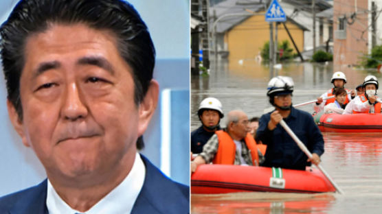 폭우 피해 속출하는데…아베 총리 여당 의원들과 술자리