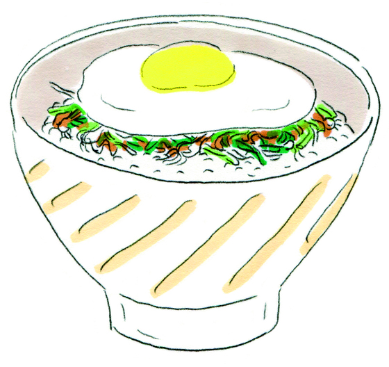 노석미 작가의 책 '먹이는 간소하게'에 나온 달래달걀밥. [사진 사이행성] 