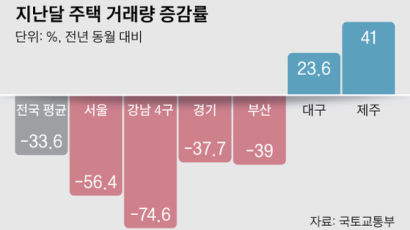 서울 주택 거래 반토막 … 강남 4구는 -75% ‘거래 절벽’