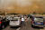 산불로 인해 아테네와 코린트를 잇는 주요 고속도로가 봉쇄됐다. [AFP=연합뉴스]