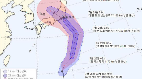"태풍 '종다리' 日 관통 예측"···한반도 식힐 비오나
