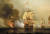 스페인 보물선 ‘산호세호’가 1708년 영국 전함과 교전하는 장면을 그린 그림. 18세기 영국 화가 새뮤얼 스콧의 작품이다. [사진 위키피디아] 
