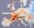 2003년 유럽 대폭염 당시의 기온 지도. 7~8월 동안 서유럽을 중심으로 연일 40도가 넘는 폭염이 이어지면서 7만 명 이상의 사망자가 발생한 것으로 추산된다. [사진 위키피디아]