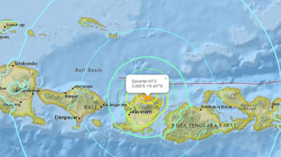 인도네시아 롬복에서 규모 7.0 강진