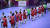 14일 오후 인도네시아 자카르타 포키 찌부부르 스타디움에서 열린 2018 자카르타-팔렘방 아시안게임 여자 핸드볼 예선 한국과 북한의 경기에서 39-22로 승리한 한국 선수들이 북한 선수들과 경기 종료 뒤 인사하고 있다. [연합뉴스]