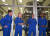 크루 드래곤을 시험 비행할 나사 우주비행사들. 왼쪽부터 밥 벤켄, 더글라스 헐리, 마이크 홉킨스, 빅터 글로버. 이들은 내년 4월 첫 비행 임무를 할 예정이다. [AFP=연합뉴스]