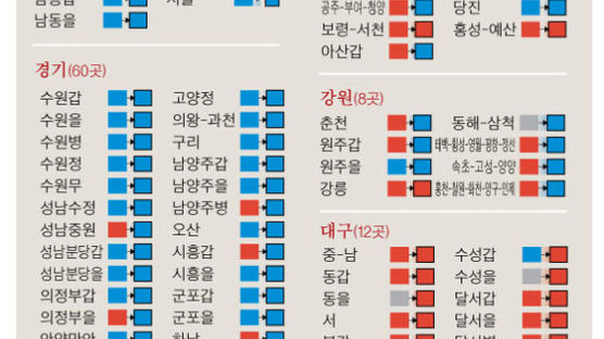 6·13선거가 총선이라면, 민주당 228석 vs 한국당 50석