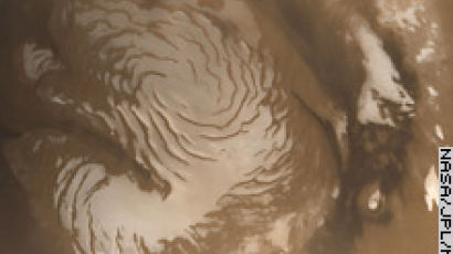화성 극관에 물이 있는 듯