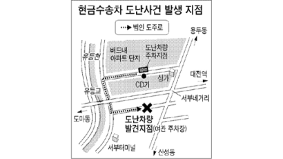 '달리는 봉' 현금수송車 1분 만에 7억 또 털려