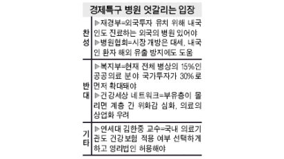 인천 경제특구 내 외국계 병원 설립 논란