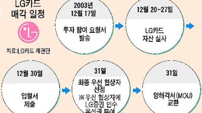 1조원대 LG카드 인수전, 우리·하나은행 각축