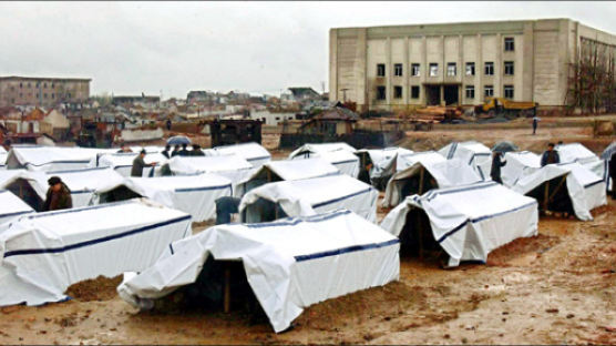 [사진] 용천 이재민 텐트