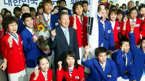 [사진] 한국 올림픽선수단 아테네 도착