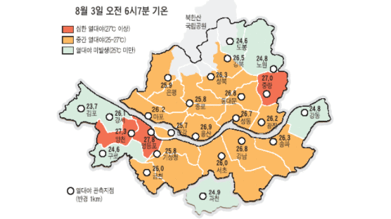 GIS(지리정보시스템) 리포트 - 8월 3일 06시07분 서울 열대야 분석