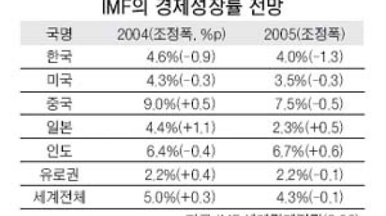 IMF, 내년 한국 성장률 전망치 5.3%서 4%로 크게 낮춰