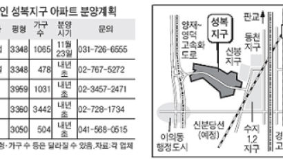 판교와 수원 행정신도시 사이 용인 성복 6500가구 분양