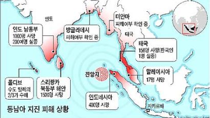 동·서남 아시아 최악의 '지진해일'