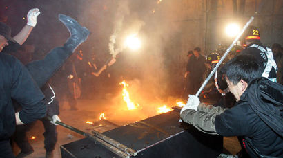 [사진] 북파공작원 동지회, 일본대사 축출 촉구격렬 시위