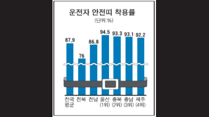 전북 운전자들 "안전띠 싫어"