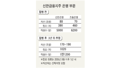 '신한 + 조흥' 2006년 통합 이후 "인원 감축 없을 것"